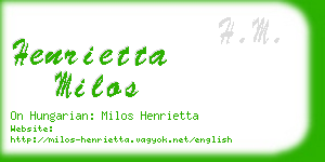 henrietta milos business card